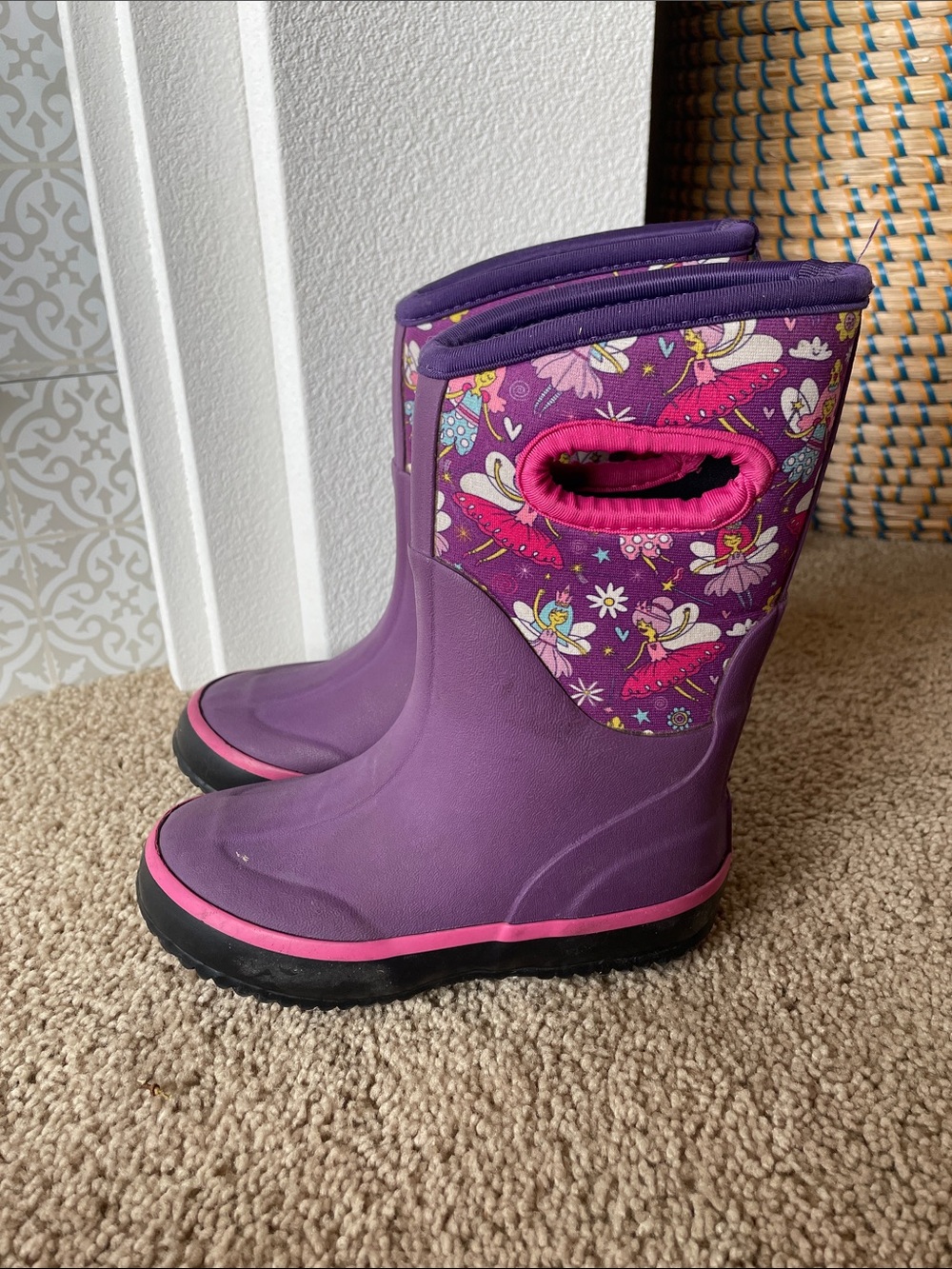 Lone Cone Kids Purple Fairy Rain & Snow Boots Girls 8 Rubber Insulated Outdoor